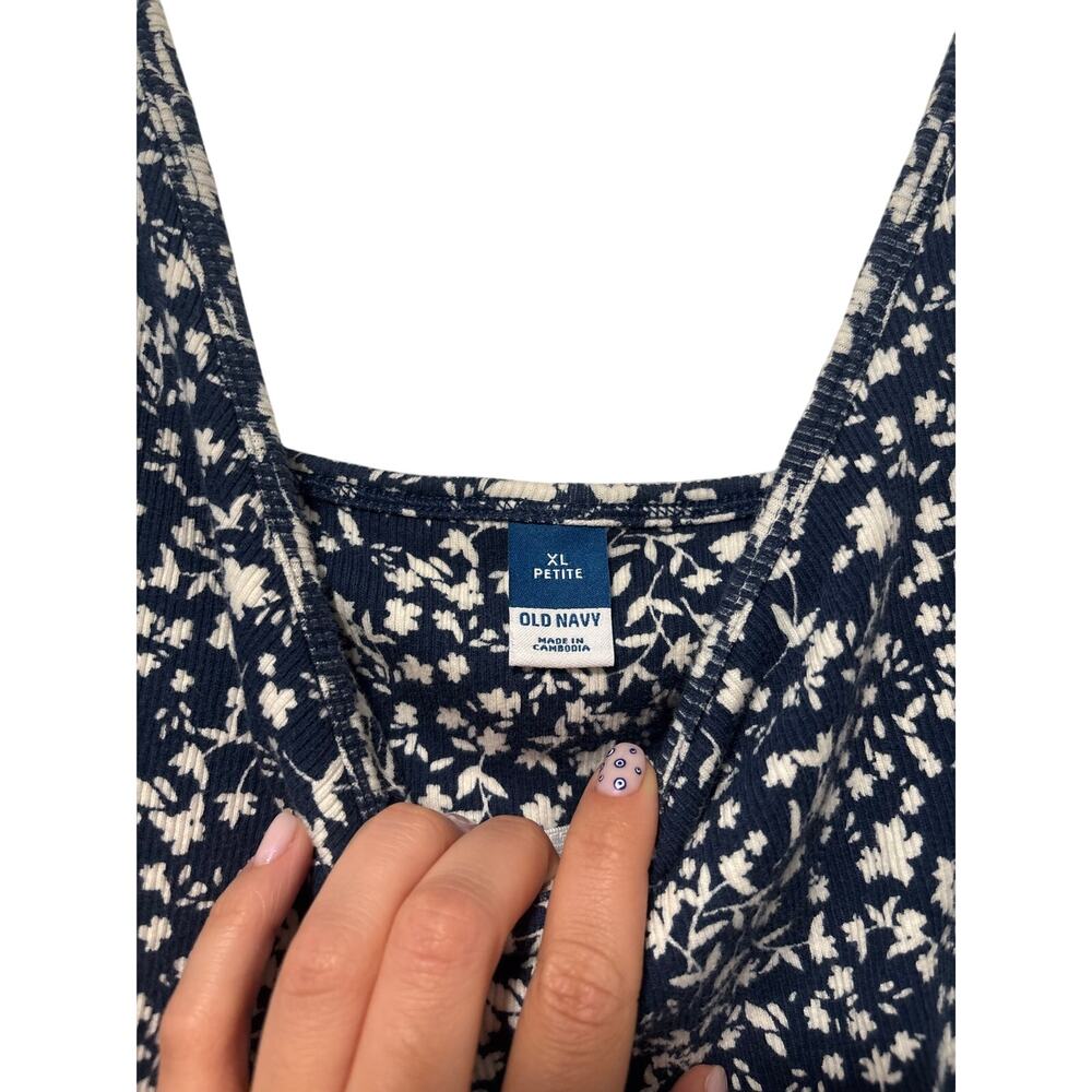 Old Navy XL Petite Blue Floral Sleeveless Mini Dress Women’s Stretch Casual - Picture 3 of 8